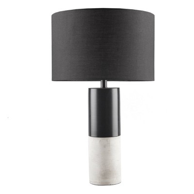 Fulton 27.5" Black Concrete and Steel Table Lamp Set