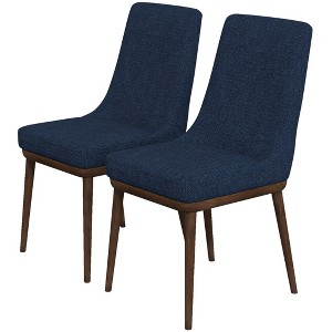 Vynxaria Dark Blue Dining Chairs - Set of 2 for Minimalist Elegance - 1 of 4