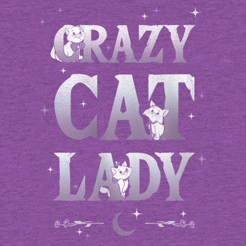 Girl's Aristocats Crazy Cat Lady T-Shirt, 2 of 5