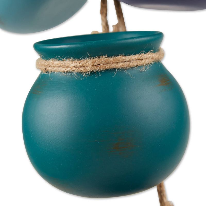 Zings &#38; Thingz Dangling Mini Terracotta Indoor Outdoor Planter Pots Blue Tones 3.75&#34;x3.75&#34;x23&#34;, 6 of 12