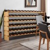 Bamboo Wine Rack 1.5Cm Thick Wood Wine Bottle Rack 36 Bottles Capacity 4 Layers Wine Storage Rack Durable Bamboo Wood - 3 of 4