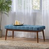 GDFStudio Flora Mid Century Modern 44" Upholstered Tufted Rubberwood Ottoman - 2 of 4
