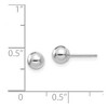 Black Bow Jewelry 14k White Gold 5mm Polished Ball Silicone Push Back Stud Earrings - 4 of 4
