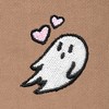 Dalix Heartly Ghost Embroidery Relaxed Hoodie Soft Fleece Sweatshirt Fit Lounge Womens - 2 of 4