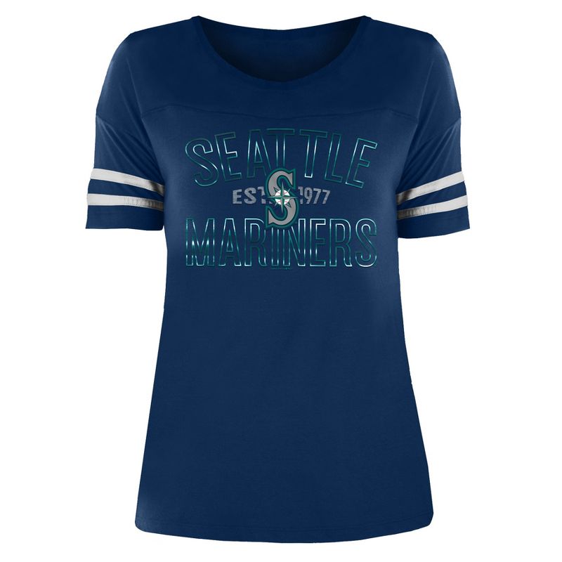 MLB Seattle Mariners Women's Dugout Poly Rayon T-Shirt, 1 of 2