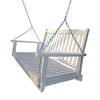 Front Porch Wood Bench Swing With Armrests And Hanging Chains, Easy To Assemble, White 46.46"x19.69"x24.02" - 4 of 4
