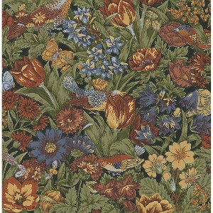 NextWall Russet and Riverside Bird Floral Peel and Stick Wallpaper - 1 of 4