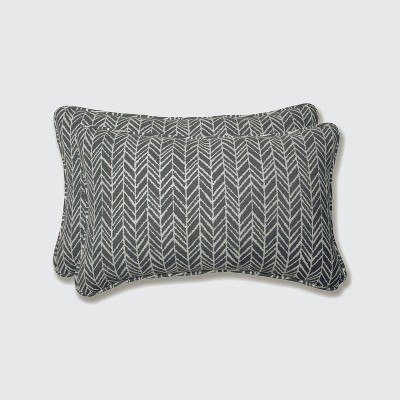 Outdoor/Indoor Herringbone Rectangular Throw Pillow Set of 2 - Pillow Perfect