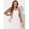 Allegra K Women's Cropped Open Front Collarless Long Sleeve Faux Fur Jacket - 3 of 4