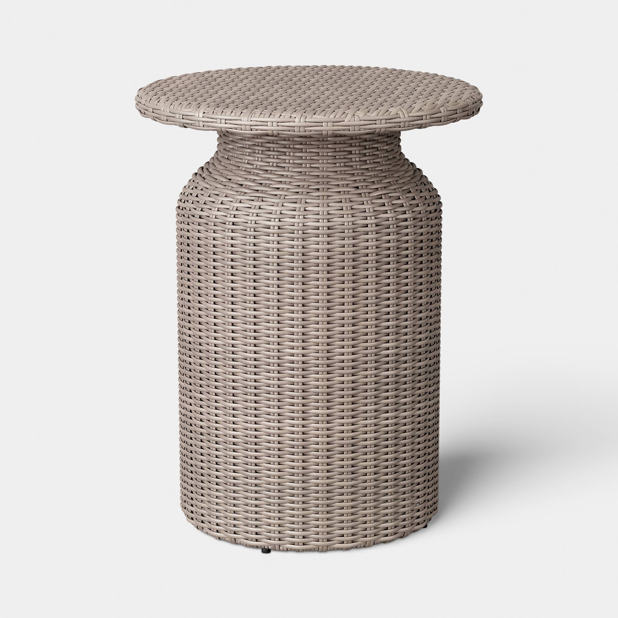 21.65" All-Weather Wicker Round Monochromatic Outdoor Patio Bistro Table Tan - Threshold™