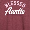 Women's - Instant Message - Blessed Auntie Lightweight French Terry Wide Neck Long Sleeve Graphic Shirt - 2 of 4