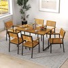 Costway Dining Chair Set of 2/4 with Acacia Wood Backrest Slanted Seat Comfortable Armrests - 4 of 4