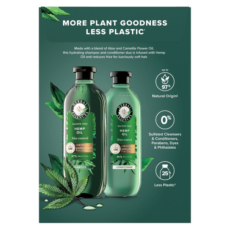 Herbal Essences Bio Renew Hemp and Aloe Vera Shampoo and Conditioner - 27 fl oz/2ct, 3 of 15