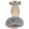 Allegra K Women's Faux Fur Buckle Closure Ankle Strap Block Heels Sandals - 2 of 4