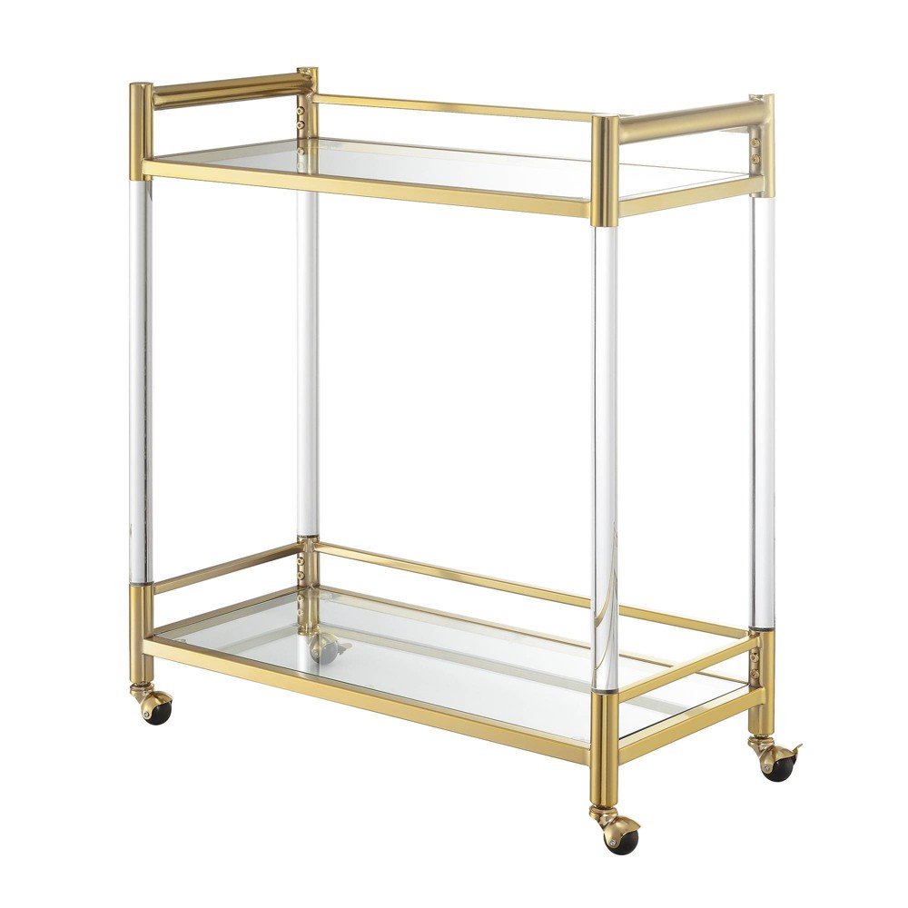 Photos - Garden & Outdoor Decoration Royal Crest 2 Tier Acrylic Glass Bar Cart Gold/Glass - Breighton Home