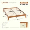 Kumasinova Minimalist Bed Frame with Slats,Solid Wooden Platform with 1000lbs Capacity,Noise-Free & Heavy Duty Design,No Box Spring Required,Queen - 3 of 4