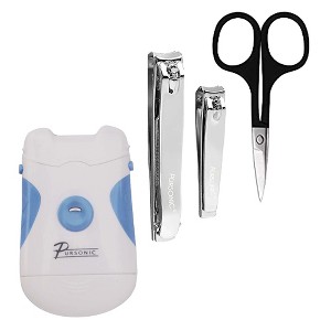 Nail Care Essentials Kit: Premium Nail Clippers, Stainless Steel Scissors, and Portable Electric Nail Trimmer & Filer - 1 of 4