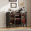 47" Wine Bar Cabinet with LED Lighting - Freestanding Storage for Kitchen or Living Room - 3 of 4