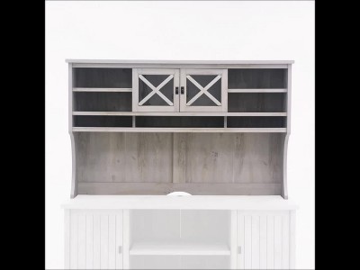 40" Chalked Chestnut Cottage Hutch with Adjustable Shelves