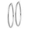 Black Bow Jewelry 3mm x 60mm, 14k White Gold, Diamond-cut Round Hoop Earrings - 2 of 4