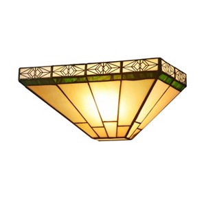 Chloe Lighting Theros Tiffany-Style 1 Light Mission Indoor Wall Sconce 12"Wide - 1 of 4