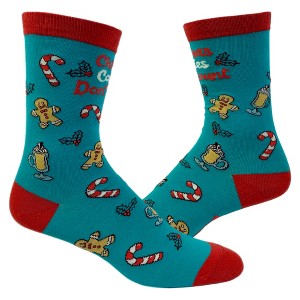 Crazy Dog T-Shirts Women's Christmas Calories Don't Count Socks Funny Cookies Food Novelty Graphic Footwear - 1 of 4