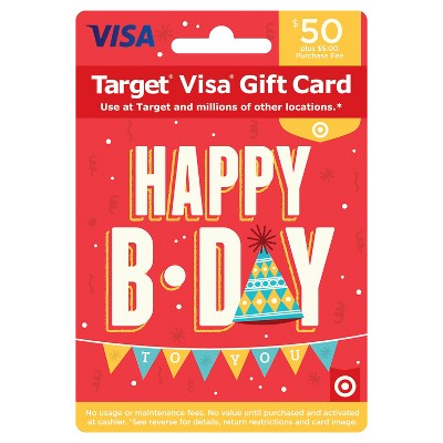 Visa Happy B Day Gift Card 50 5 Fee Target