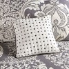 Lyngins 7-Piece Cotton Sateen Comforter Set – Intricate Damask Print, Reversible Solid Design, Hypoallergenic, Oeko-Tex Certified, Queen Bedding Set - 4 of 4