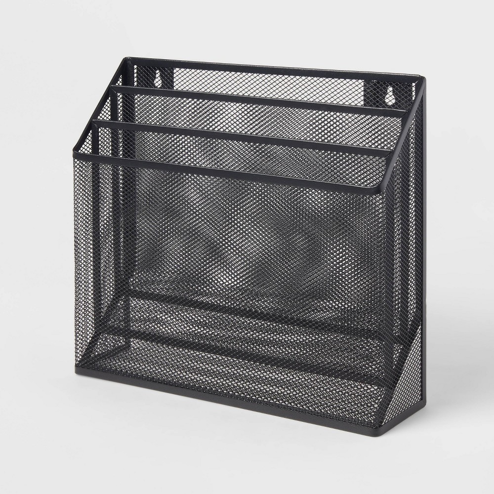 Mesh Hanging File Sorter with Keyholes Black - Brightroom™ of 4