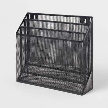 Mesh Hanging File Sorter with Keyholes Black - Brightroom™