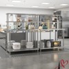 Heavy Duty Stainless Steel Table with Shelves Commercial Kitchen Prep Table with 2 Tier Overshelf - 3 of 4