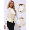 INSPIRE CHIC Women's Contrast Plaid Button Down Sleeveless Vintage Waistcoat - 2 of 4