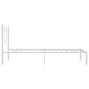 vidaXL White Metal Bed Frame with Headboard – Single Bed Frame with Storage Space, Steel Slats and Legs, 81.5" x 41.3" x 35.4" - 4 of 4