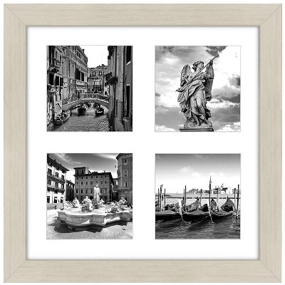 Americanflat 10x10 Collage Picture Frame with tempered shatter-resistant glass - 4 Displays of 4x4 - Available in a variety of Colors