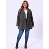 Agnes Orinda Women's Plus Size Winter Outfits Notched Lapel Double Breasted Overcoats - 3 of 4