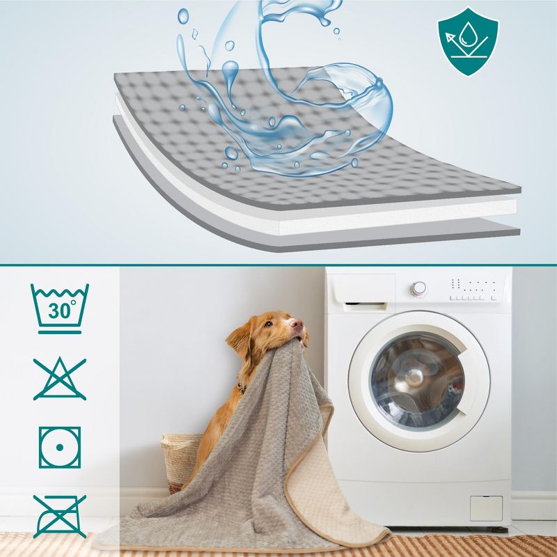 PetAmi Waterproof Dog Blanket, Leakproof Fleece Throw for Pet Cat Puppy Kitten, Reversible Washable Soft Plush Cover, 4 of 8