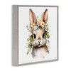 Stupell Industries Flower Garland Bunny Black Framed Giclee Art - 3 of 4