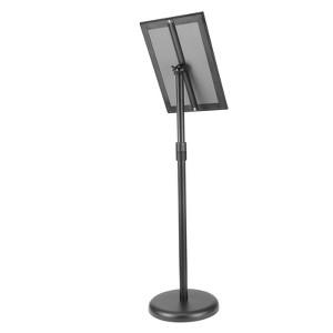 VEVOR Pedestal Sign Holder, 8.5 x 11 Inch Vertical and Horizontal Adjustable Poster Stand, Heavy-Duty Floor Standing Sign Holder, Black - 1 of 4