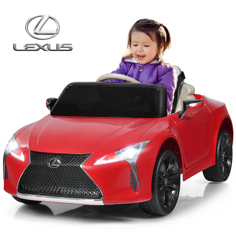 Costway 12V Kids Ride on Car Lexus LC500 Licensed Remote Control Electric Vehicle Red, 2 of 11