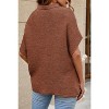 I AM A FASHION JUNKY Coffee Mock Neck Short Batwing Sleeve Sweater Apricot S - 2 of 4