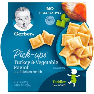 Gerber Toddler Pasta Pick-Ups Turkey & Vegetable Ravioli in a Chicken Broth Baby Meals - 6oz