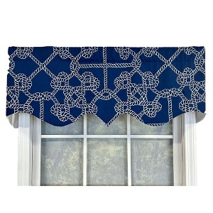 Ralph Lauren Ruffled Provance 3" Rod Pocket Valance 50" x 17" Blue by RLF Home - 1 of 4