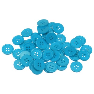 Unique Bargains Resin Craft Snap Round Flat 4-Hole Sewing Buttons 50 Pcs