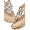 Women's Rhinestone Heart Wedge Sandals - LASCANA - 3 of 4