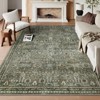 Lahome Vintage Full Coverage Floral Border Short Pile Velvet Rectangular Indoor Area Rug - 2 of 4