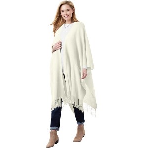 Woman Within Plus Size Fringed Cape - 1 of 4