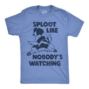 Mens Funny T Shirts Sploot Like Nobodys Watching Sarcastic Puppy Graphic Novelty Tee for Men - Crazy Dog Men's T Shirt For Dog Lovers - 1 of 4