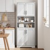 Whizmax Tall Bathroom Cabinet, Freestanding Storage Cabinet with Doors and Adjustable Shelves, 67" Cupboard for Kitchen, Pantry, Living Room, White - 2 of 4