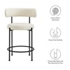 Modway Albie Counter Stools – Set of 2 Boucle Fabric Upholstered Modern Bar Chairs with Tapered Wood Legs - 2 of 4