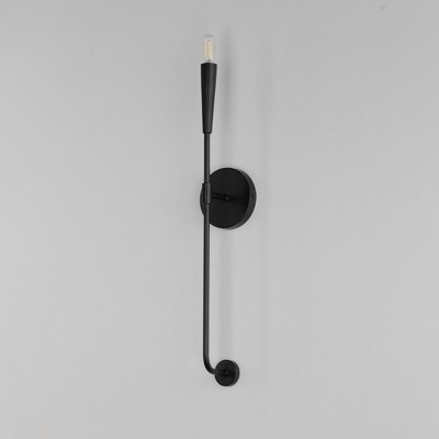 Vela 24" Black Steel Outdoor Wall Sconce